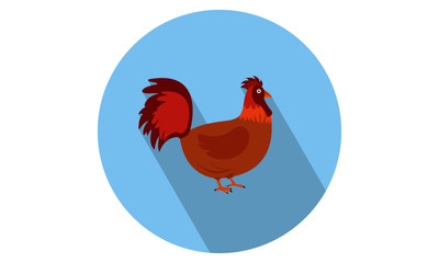 Rooster, cock orange vector illustration