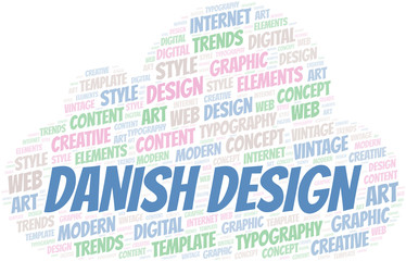 Danish Design word cloud. Wordcloud made with text only.