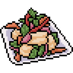 vector pixel art thai salad