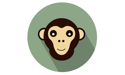 Monkey head vector illustration / flat icon