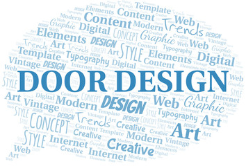 Door Design word cloud. Wordcloud made with text only.