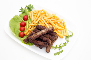 Cevapi and french fries