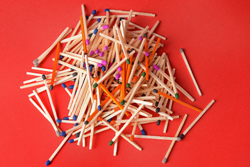 Many matches on color background