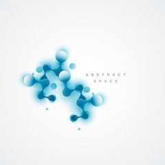 Abstract background with connected circles and lines for digital, interactive, network, social media, science, chemistry, and global concepts