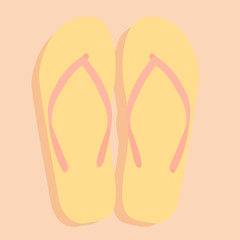 summer icon with flip flops, slippers