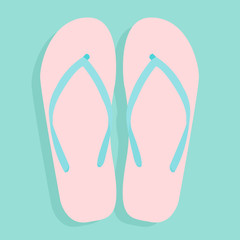 summer icon with flip flops, slippers