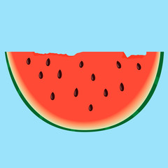 summer sticker with watermelon, vector icon