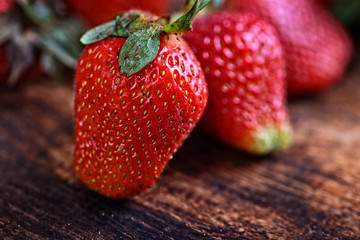 Healthy and juicy strawberries