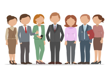 Office workers. Cartoon style illustration. Vector.