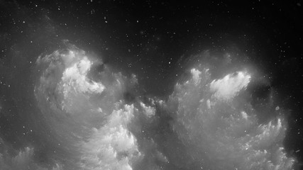 Fototapeta na wymiar Nebula black and white background or effect