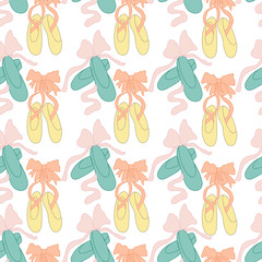 ballerina shoes in a seamless pattern