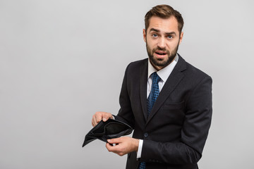 Attractive young businessman wearing suit