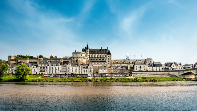 Amboise medieval castle, Leonardo Da Vinci tomb. Loire Valley, France, Europe.