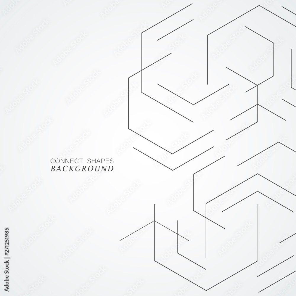 Poster Vector illustration design with connect hexagon pattern background