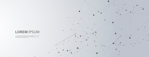 Abstract science and technology design. Banner with text and pattern