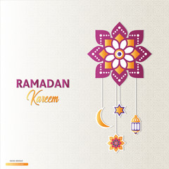 Colorful Ramadan Kareem, Ramadan Background, Islamic Pattern - Vector