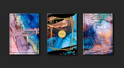  background texture luxury liquid marble and gold. for business cards, flyers, flyer, banner, website, paper printing. trend vector