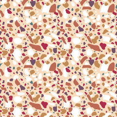 Orange and mustard terazzo, in a seamless pattern design