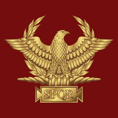Roman Golden Eagle with the inscription S.P.Q.R. - Senatus Populus Quiritium Romanus, that in Italian means The Senate and the People of Rome.