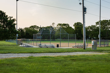 Fototapeta premium softball field at dawn waiting the days games