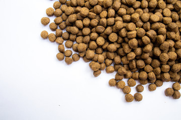 Pile Feed die cut isolate on white background. Animal Food for the fish eat the plants. Can be fish feed and animal feed.