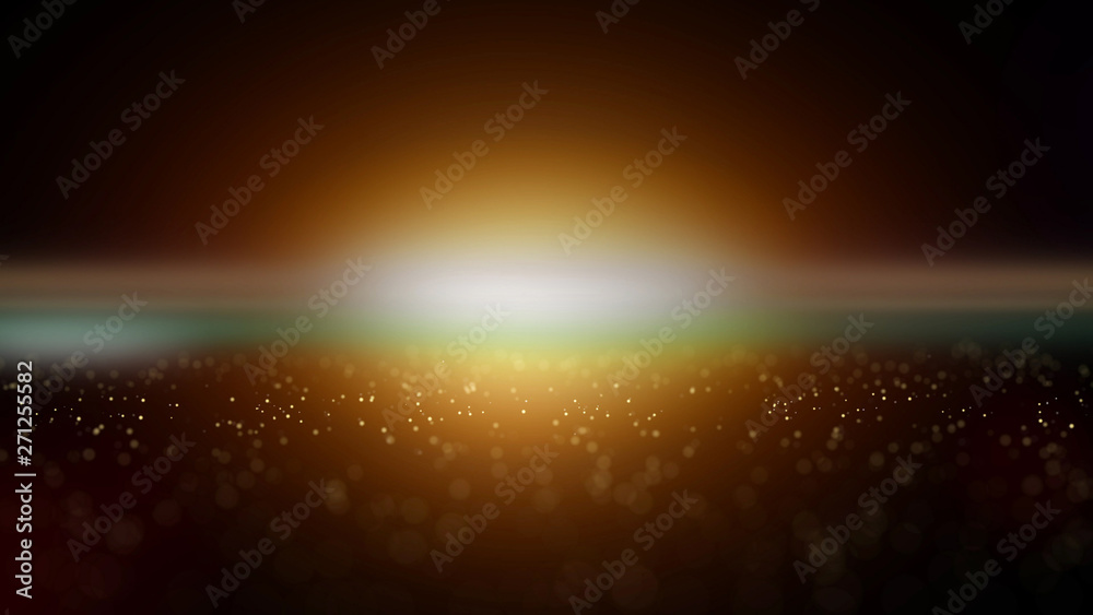 Aufkleber golden particle bokeh with warm light
