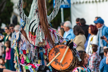 Jarramplas at Iberian Mask Festival Parade in Lisbon