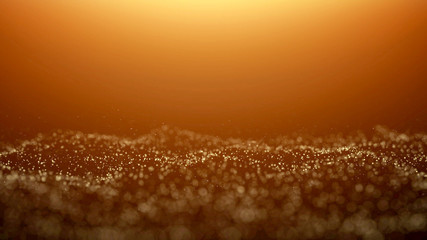 golden particle bokeh with warm light