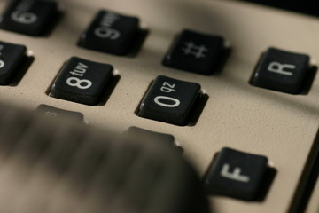 Keypads of analog phone machine with macro lens