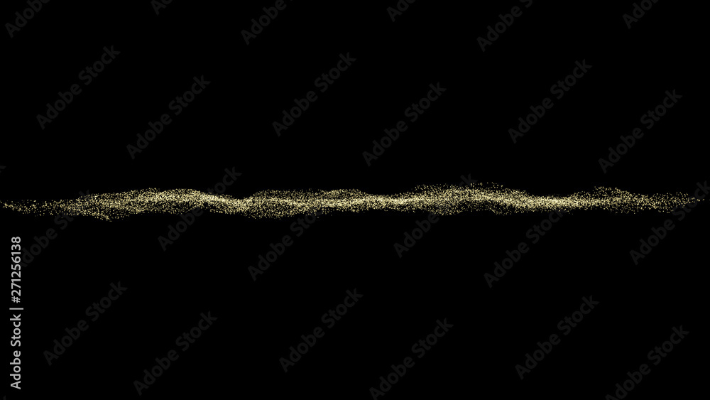Aufkleber golden particle bokeh, illustration particle wave
