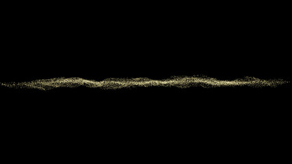 golden particle bokeh, illustration particle wave