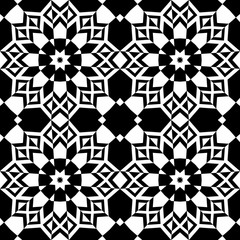 Seamless geometrical black white monochrome pattern