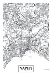 Fototapeta na wymiar City map Naples, travel vector poster design