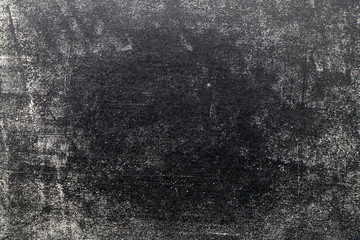 Grunge white color chalk texture on black board background