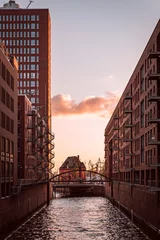 Sonnenuntergang über Häusern in Hamburg © Chris Scholz
