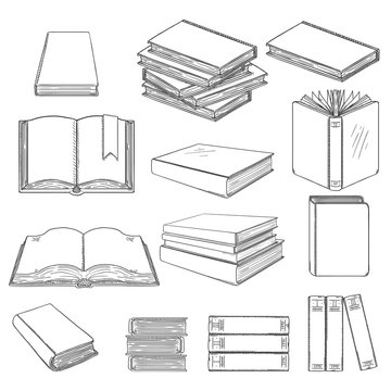 Vector Set of Black Sketch Books