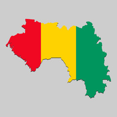 Map with national flag. Vector Illustration