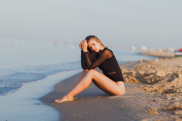 girl walking on the beach