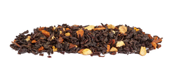 green tea leaf isolated on white background