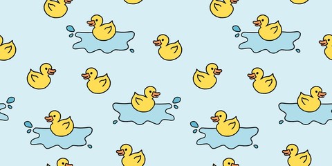 Rubber duck. Yellow duck background. Seamless yellow duck texture. Seamless vector. Rubber duckling.