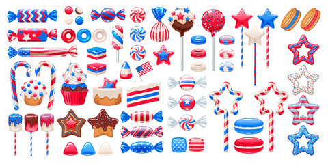 US national holiday sweets set. Assorted candies.