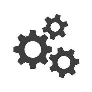 Settings gears orcogs flat icon for apps and websites