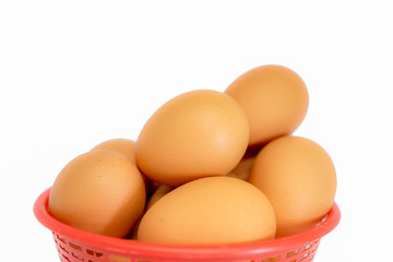 eggs in a bowl isolated on white