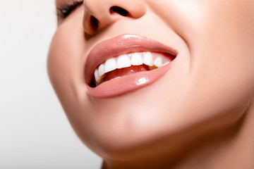 Obraz premium Beautiful lips makeup. Closeup. smile - Image 