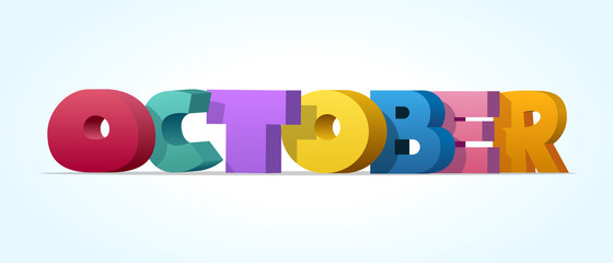 October, colorful text