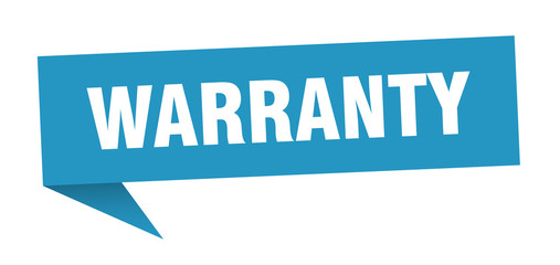 warranty 3d speech bubble sign