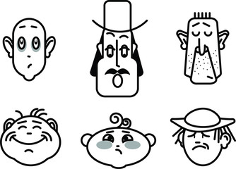 Vector image of Emoji, images of faces with different emotions