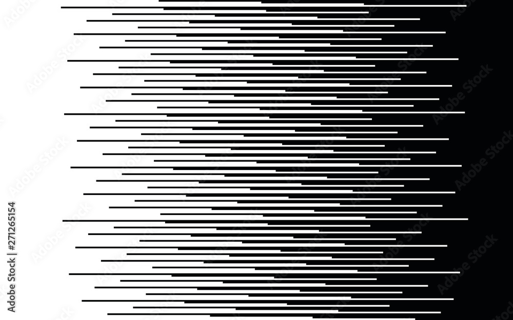 Wall mural speed lines gradient seamless pattern vector texture fast effect design black elements on white back