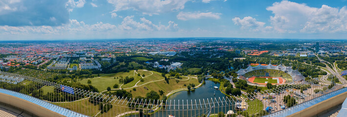 Olympiastadion in Munich. Panorama.