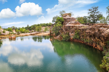 Fototapeta premium Ta Pa lake in An Giang province of Vietnam